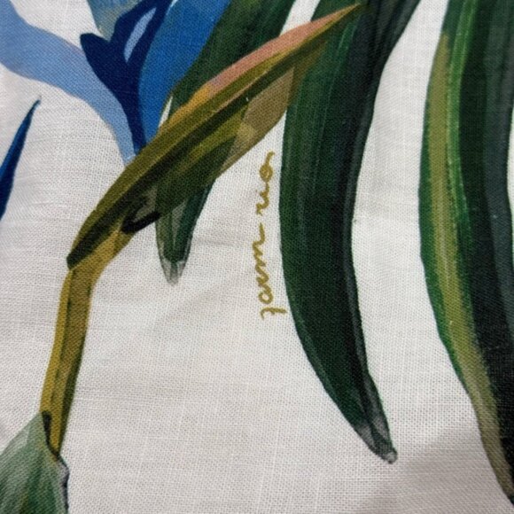 🆕 FARM Rio 🧿 NWOT Midnight Macaw Fiesta Linen Puff-Sleeve Midi Dress, Sz XXS - Picture 16 of 16